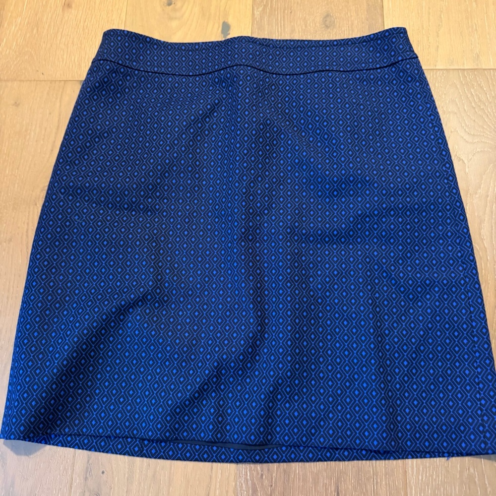 Talbots Navy Diamond Pattern Mini Skirt